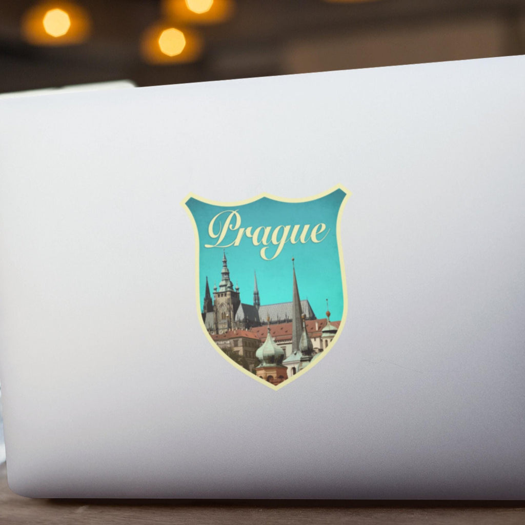 Prague Travel Sticker: Vintage-Style Luggage Decal