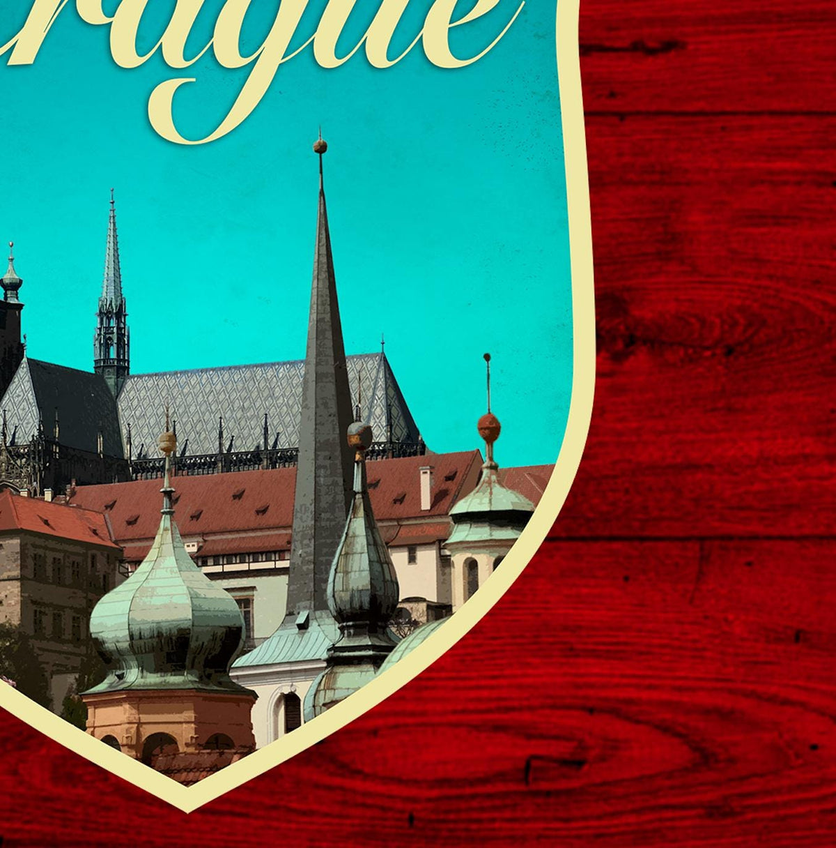 Prague Travel Sticker: Vintage-Style Luggage Decal