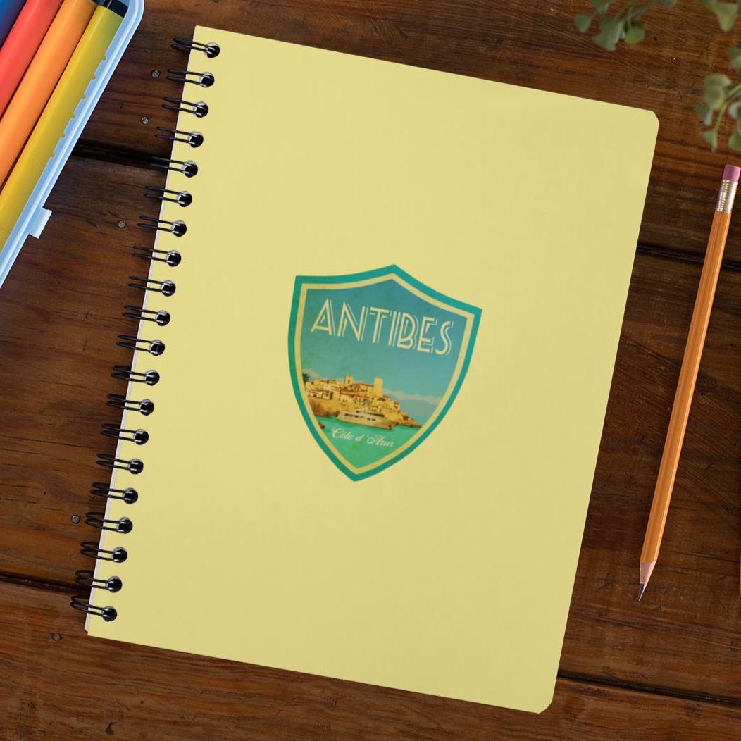 Antibes Travel Sticker: Vintage-Style Luggage Decal
