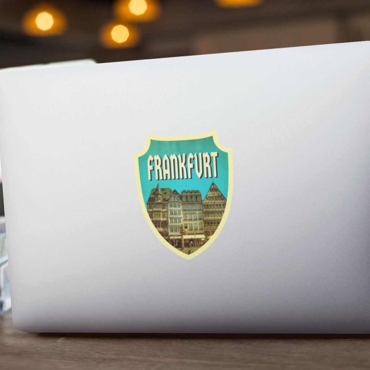 Frankfurt Germany Travel Sticker: Vintage-Style Luggage Decal