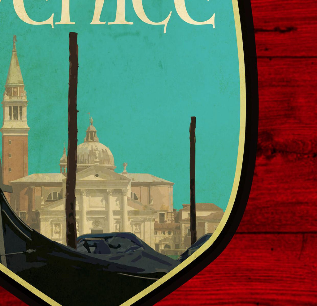Venice Italy Travel Sticker: Vintage-Style Luggage Decal