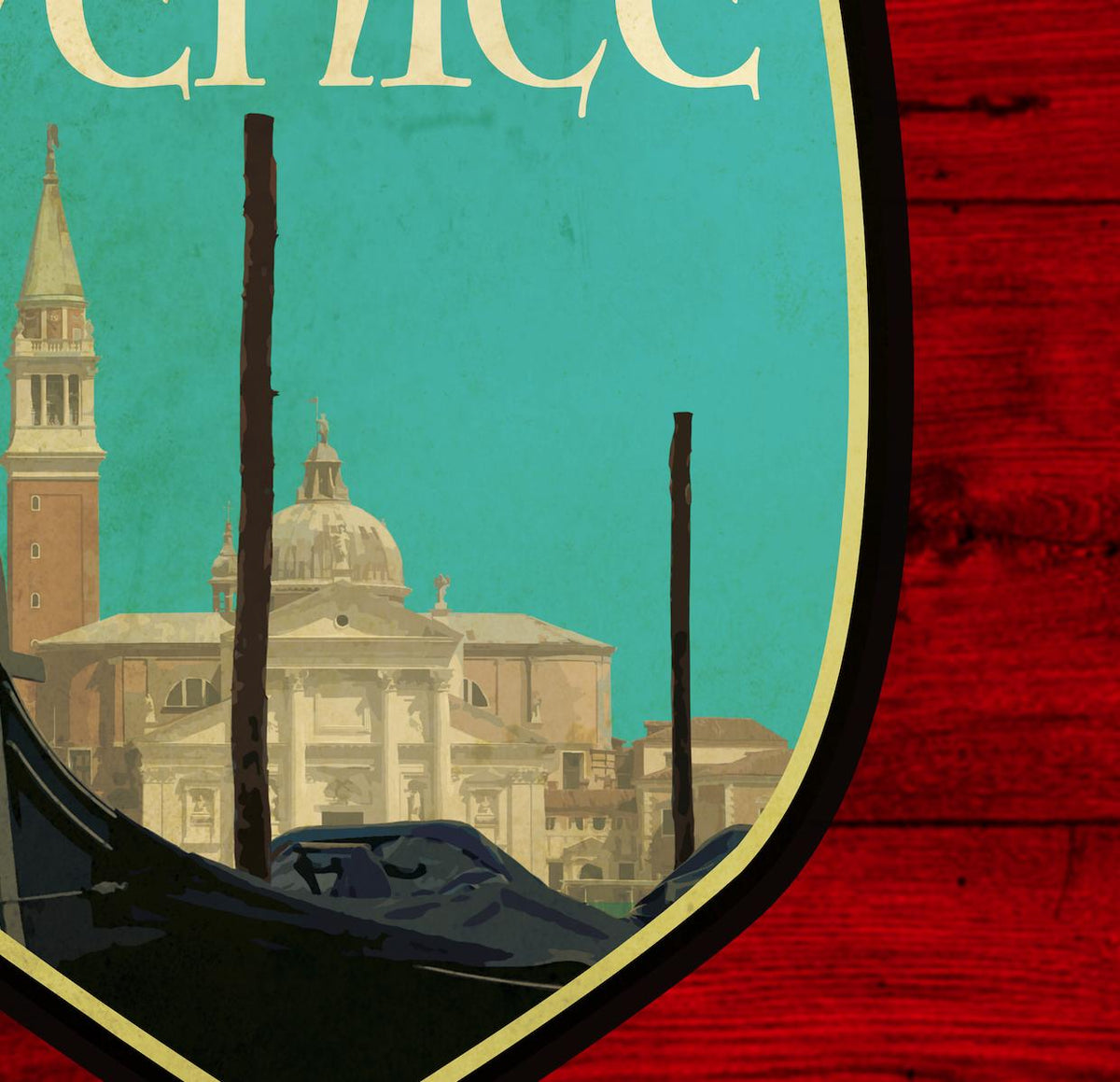 Venice Italy Travel Sticker: Vintage-Style Luggage Decal