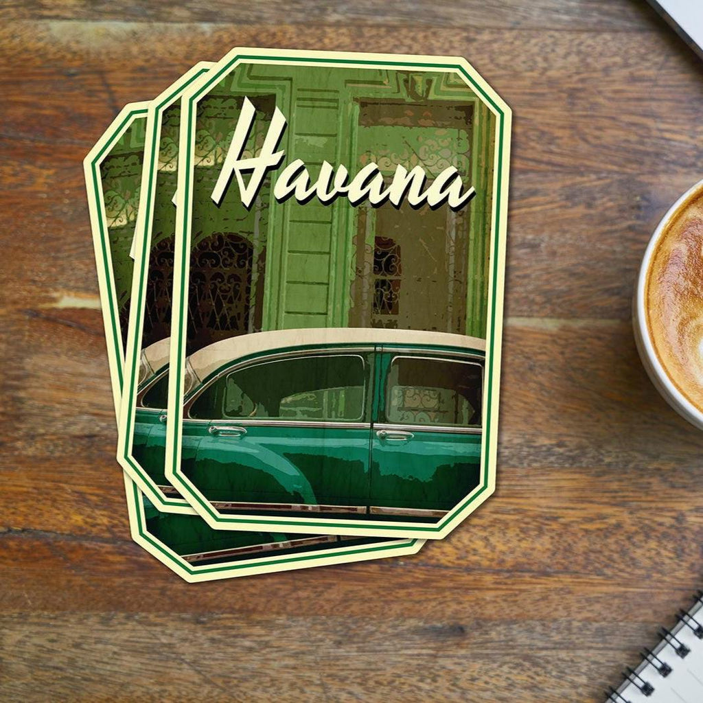 Havana Travel Sticker: Vintage-Style Luggage Decal
