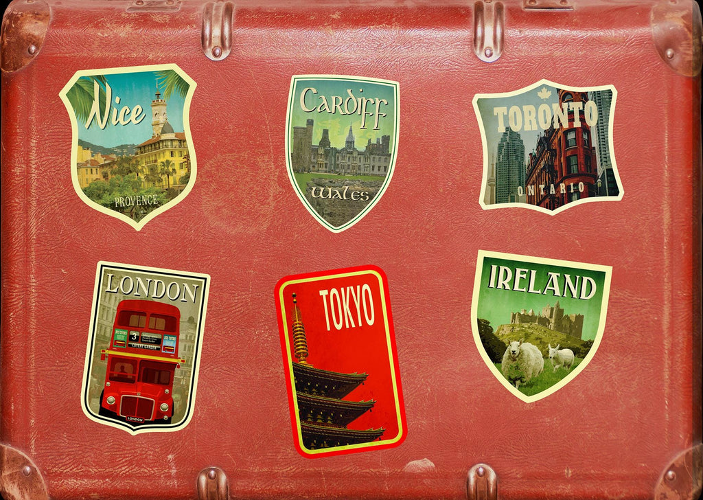 Cardiff Wales Travel Sticker: Vintage-Style Luggage Decal