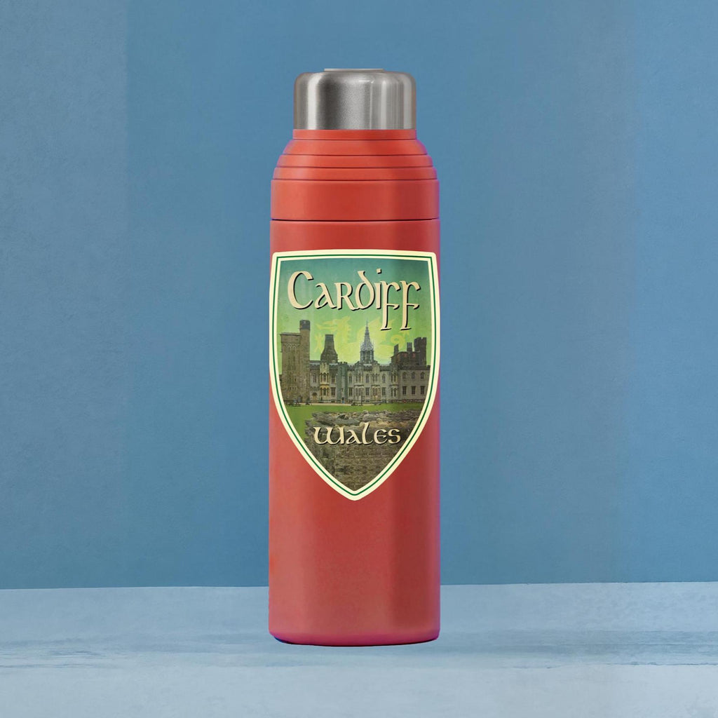 Cardiff Wales Travel Sticker: Vintage-Style Luggage Decal