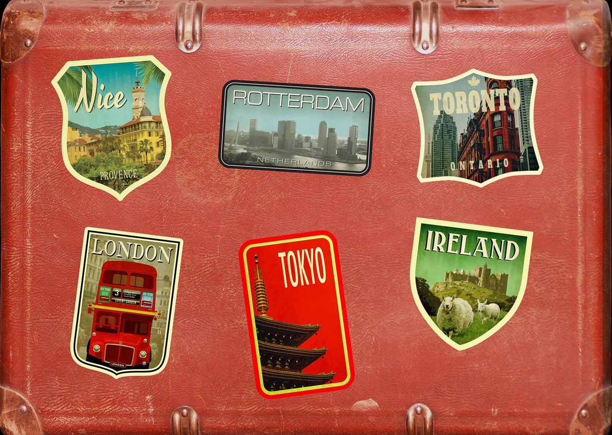 Rotterdam Travel Sticker: Vintage-Style Luggage Decal