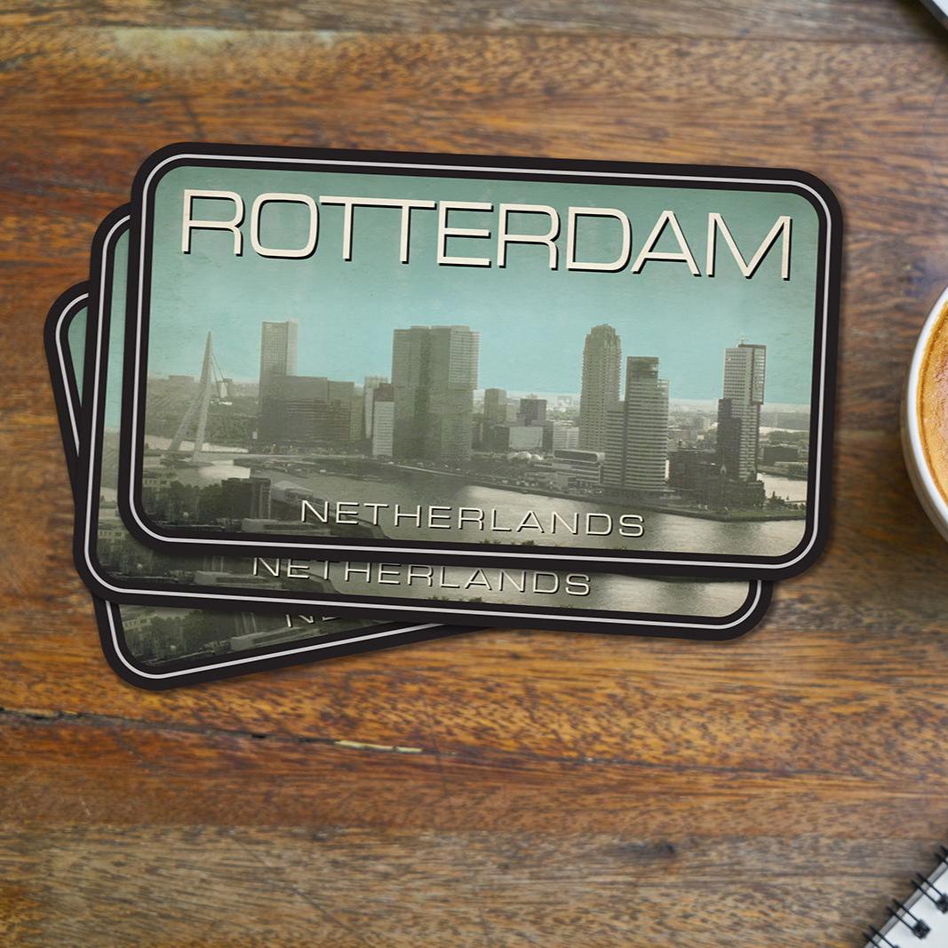 Rotterdam Travel Sticker: Vintage-Style Luggage Decal