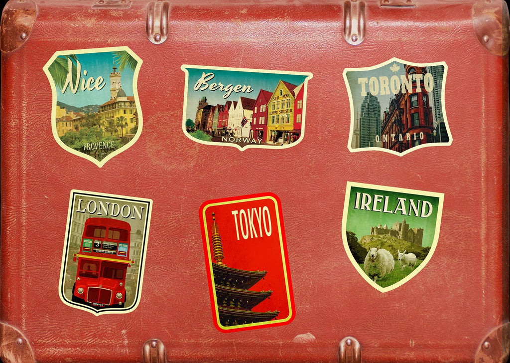 Bergen Norway Travel Sticker: Vintage-Style Luggage Decal