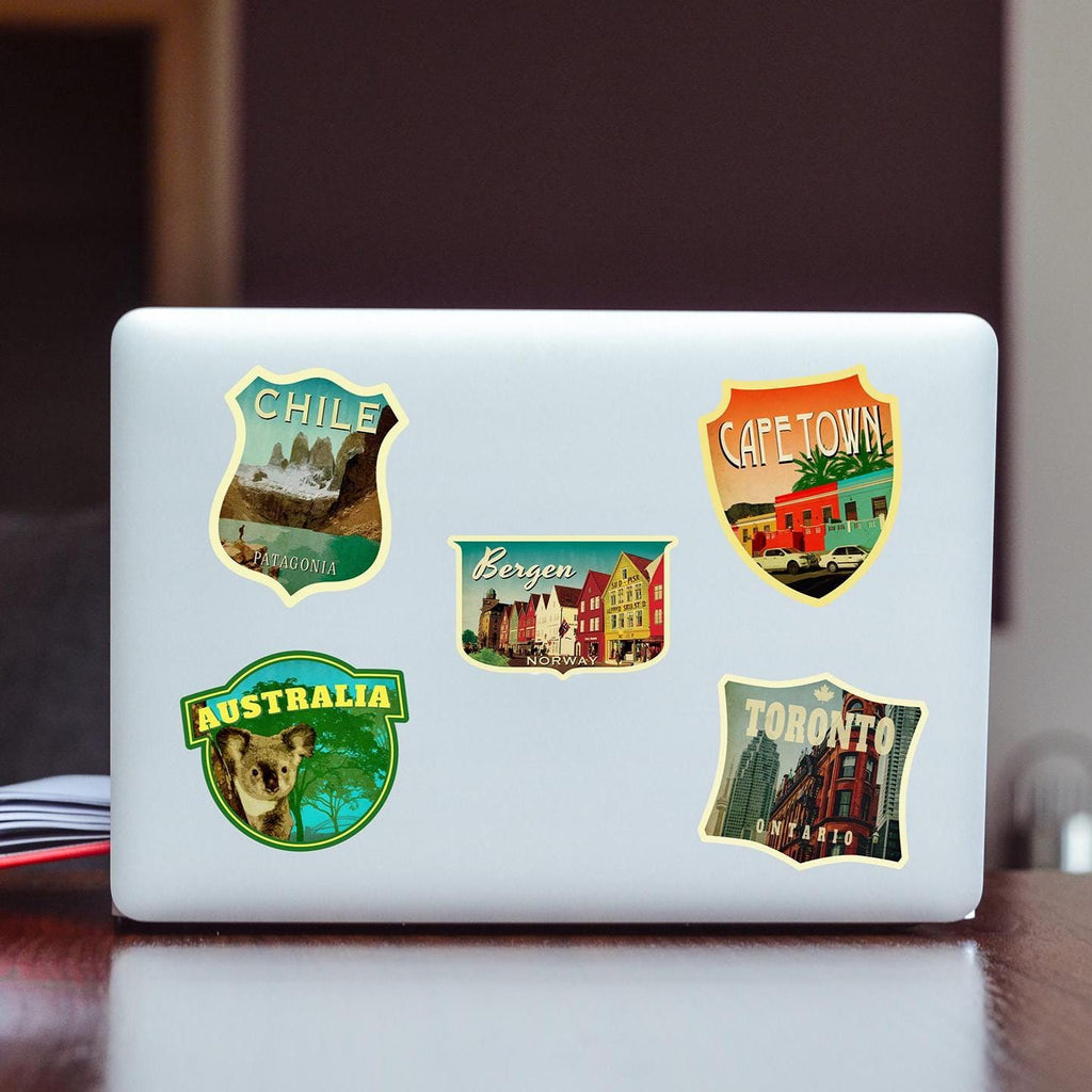 Bergen Norway Travel Sticker: Vintage-Style Luggage Decal