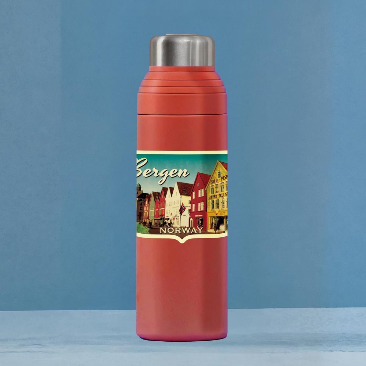 Bergen Norway Travel Sticker: Vintage-Style Luggage Decal