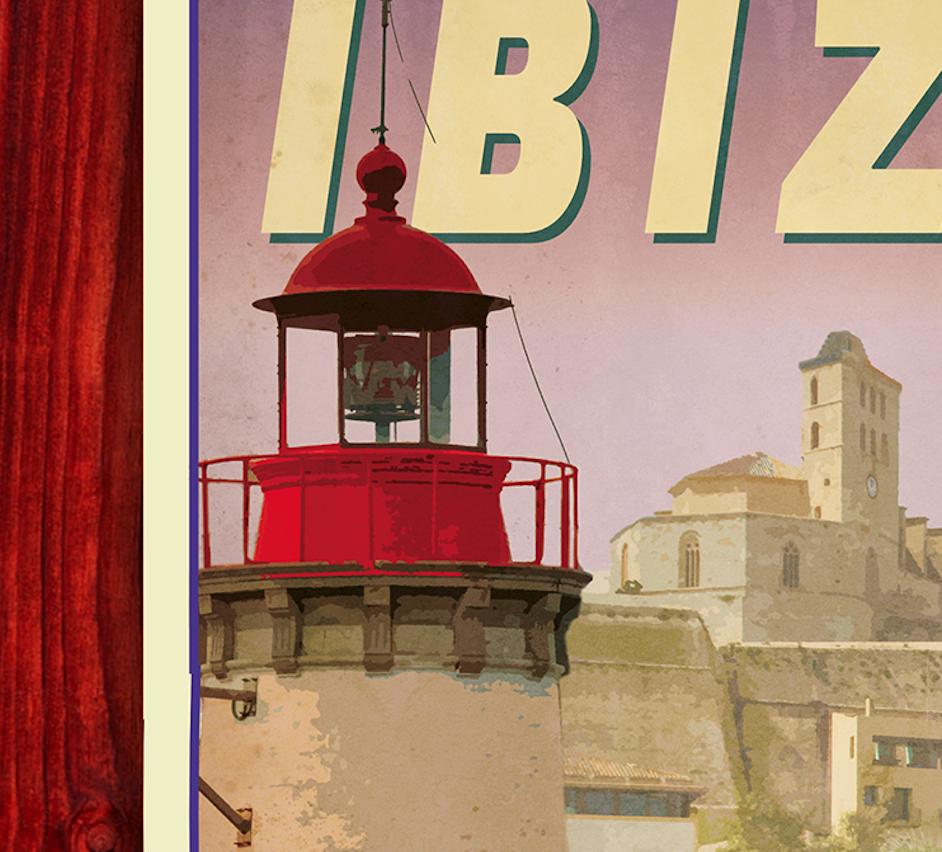 Ibiza Spain Travel Sticker: Vintage-Style Luggage Decal