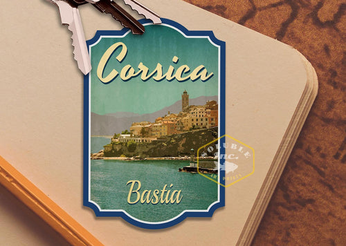 Bastia Corsica France Travel Sticker: Vintage-Style Luggage Decal