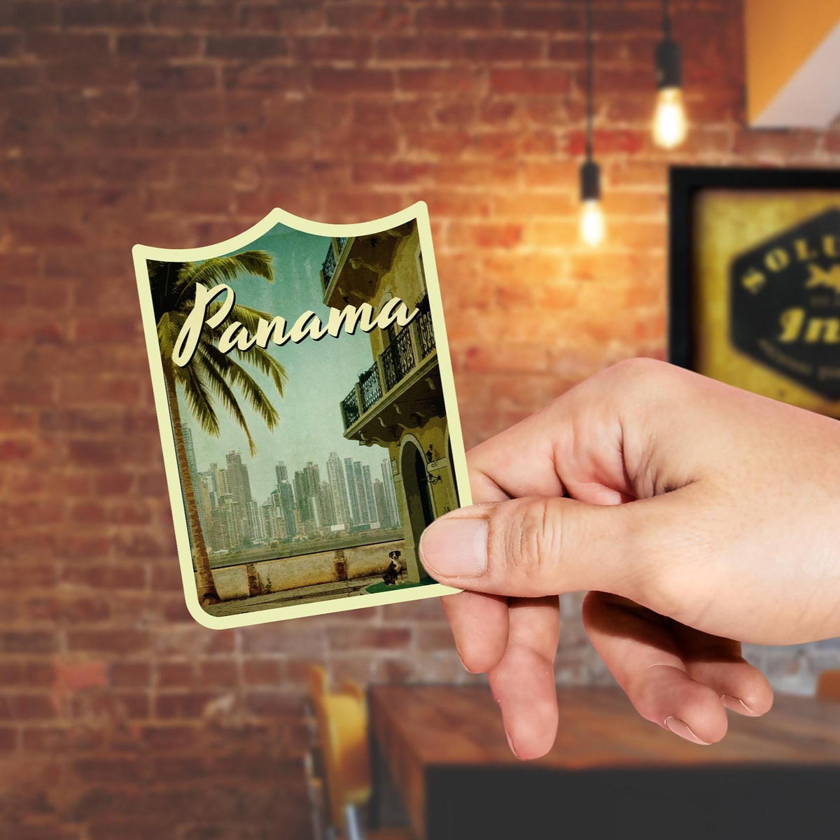 Panama travel sticker, vintage style decal for suitcase, luggage, laptop or water bottle