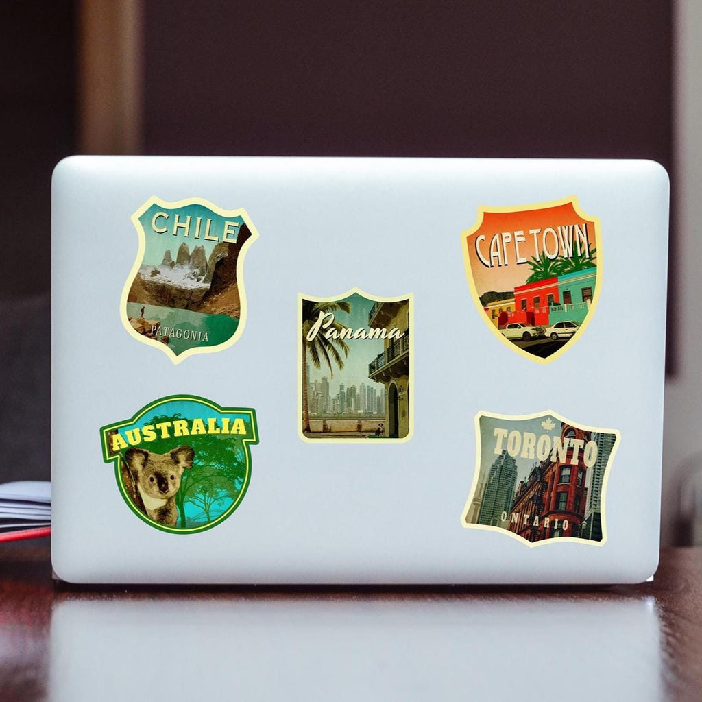 Panama travel sticker, vintage style decal for suitcase, luggage, laptop or water bottle