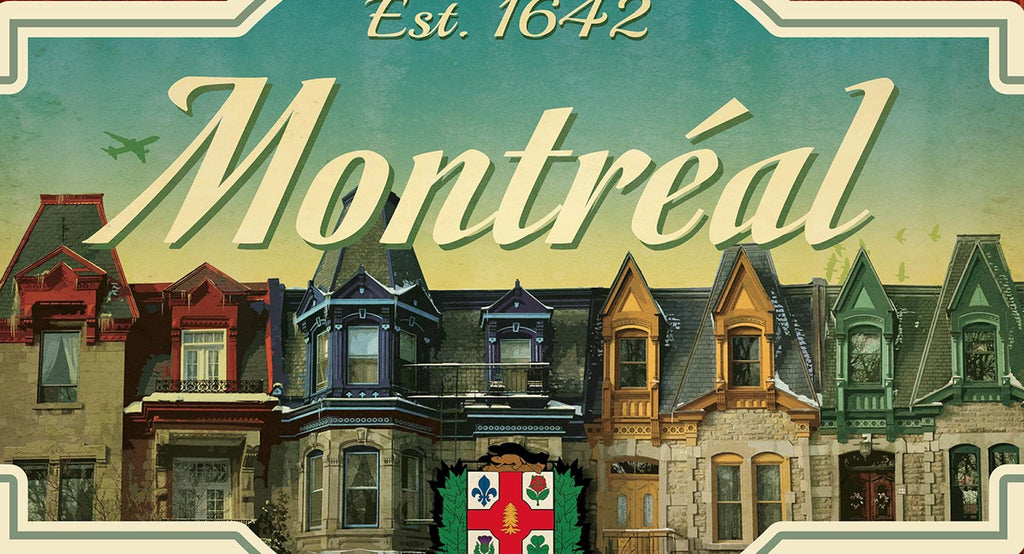 Montréal travel sticker, vintage style decal for suitcase, luggage, laptop or water bottle
