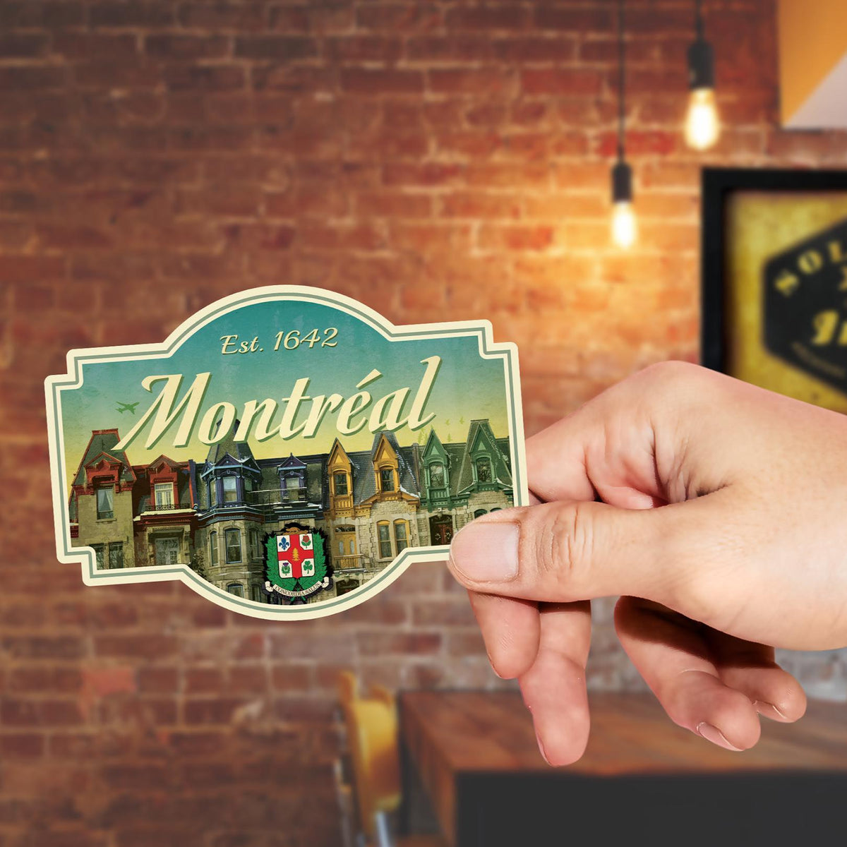 Montréal travel sticker, vintage style decal for suitcase, luggage, laptop or water bottle
