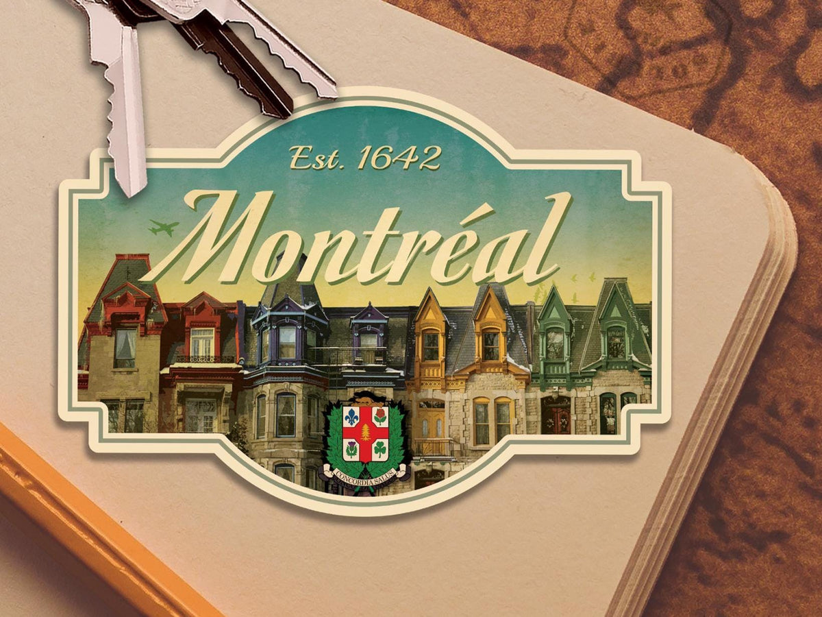 Montréal travel sticker, vintage style decal for suitcase, luggage, laptop or water bottle
