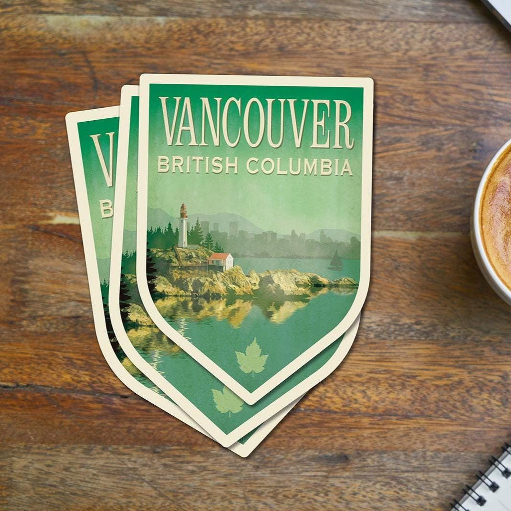 Vancouver travel sticker, vintage style decal for suitcase, luggage, laptop or water bottle