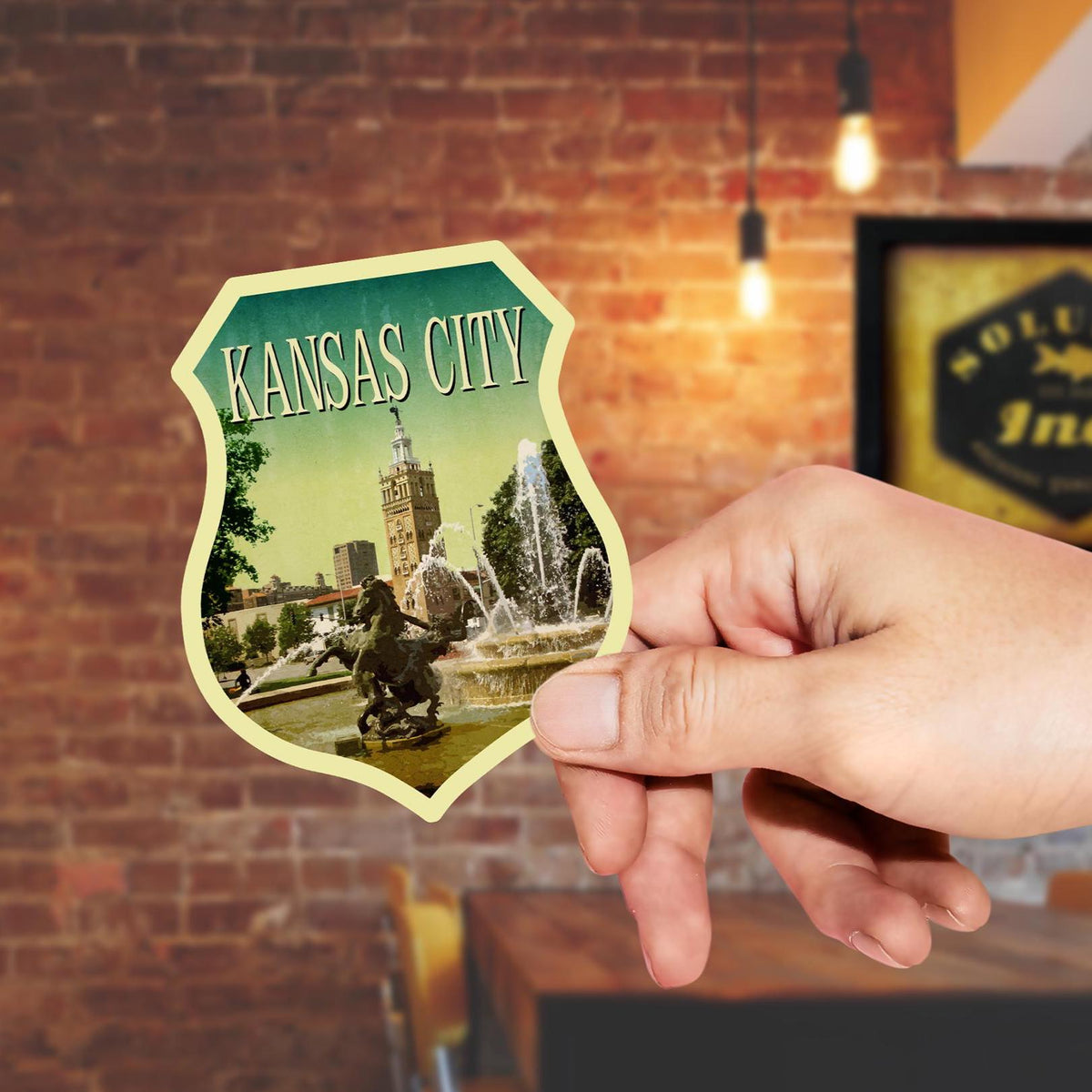 Kansas City travel sticker, vintage style decal for suitcase, luggage, laptop or water bottle