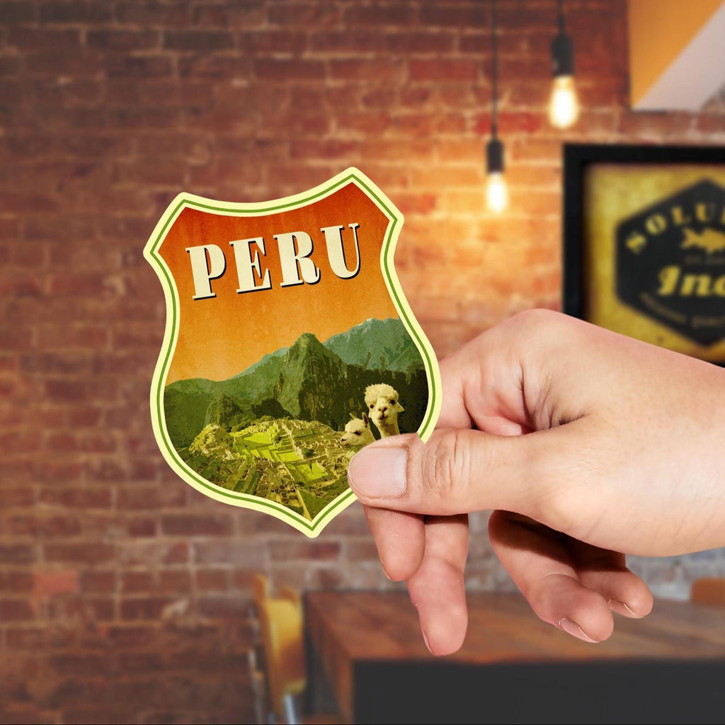 Peru travel sticker, vintage style decal for suitcase, luggage, laptop or water bottle