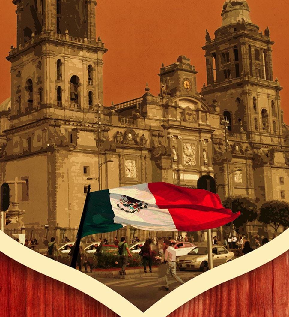 Mexico travel sticker, vintage style decal for suitcase, luggage, car, laptop or water bottle