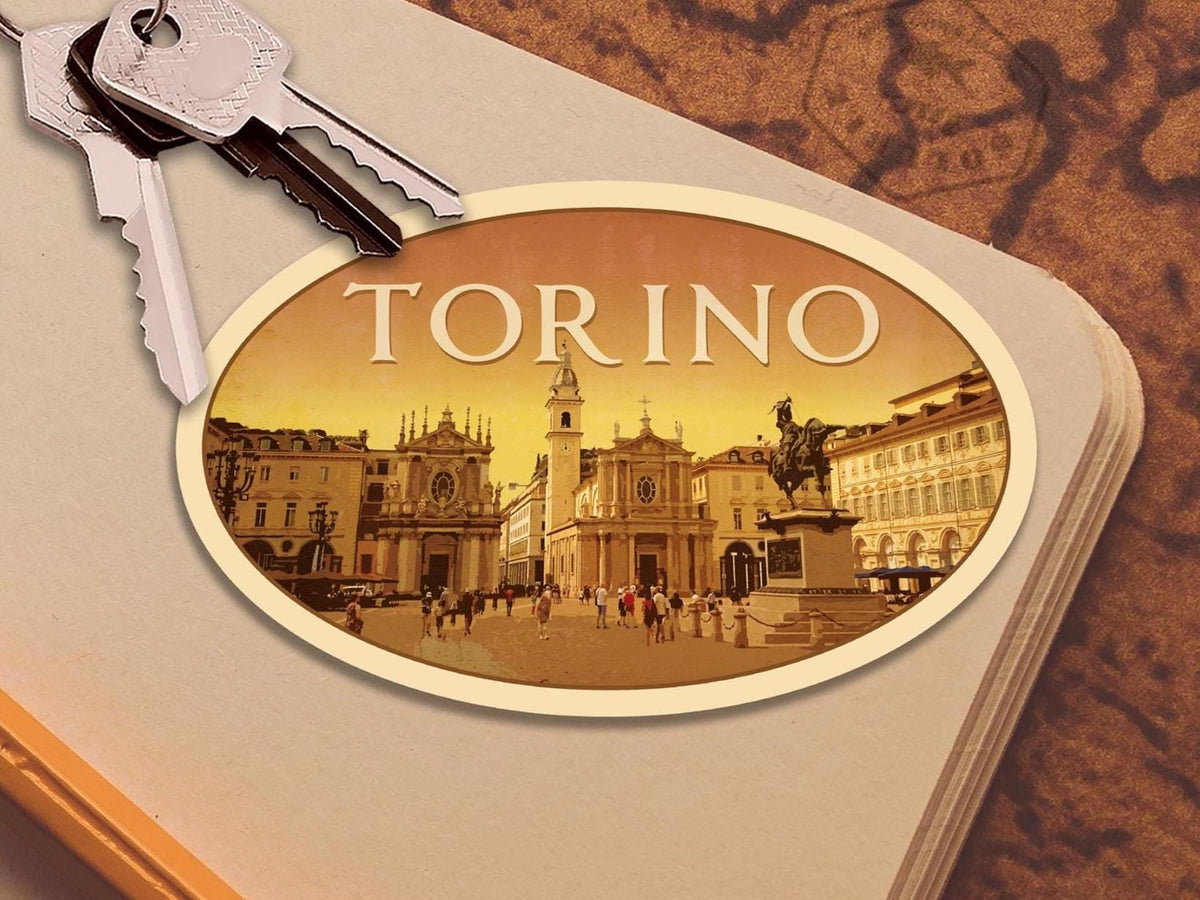 Torino Italy Travel Sticker: Vintage-Style Luggage Decal