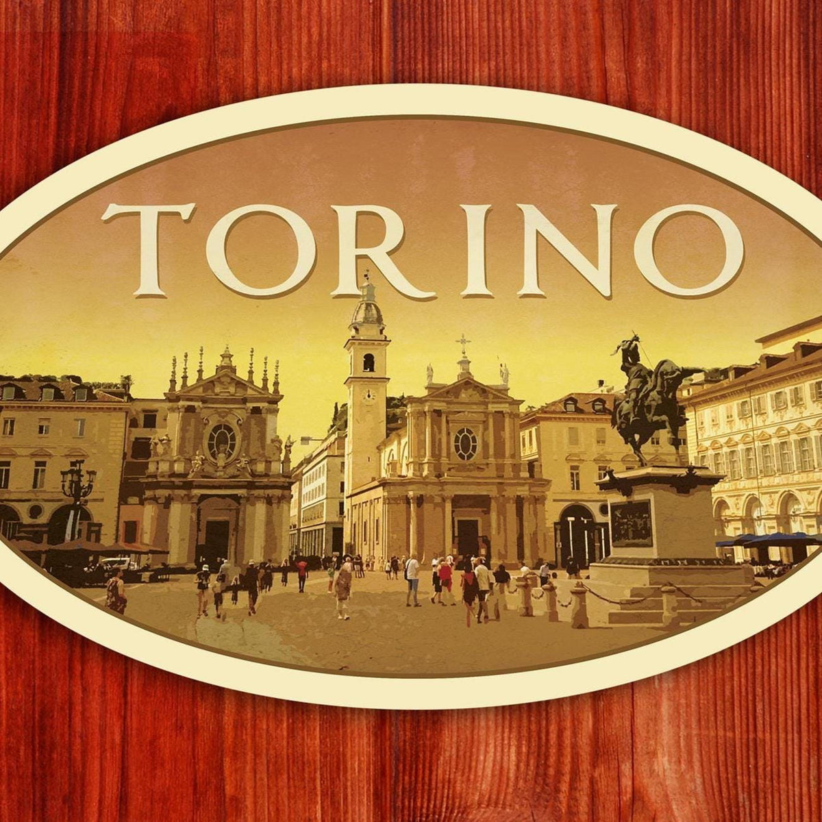 Torino Italy Travel Sticker: Vintage-Style Luggage Decal