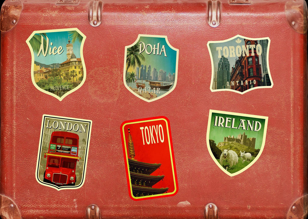 Doha travel sticker, vintage style decal for suitcase, luggage, laptop or water bottle