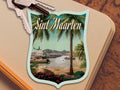 St Martin travel sticker, vintage style decal for suitcase, luggage, laptop or water bottle