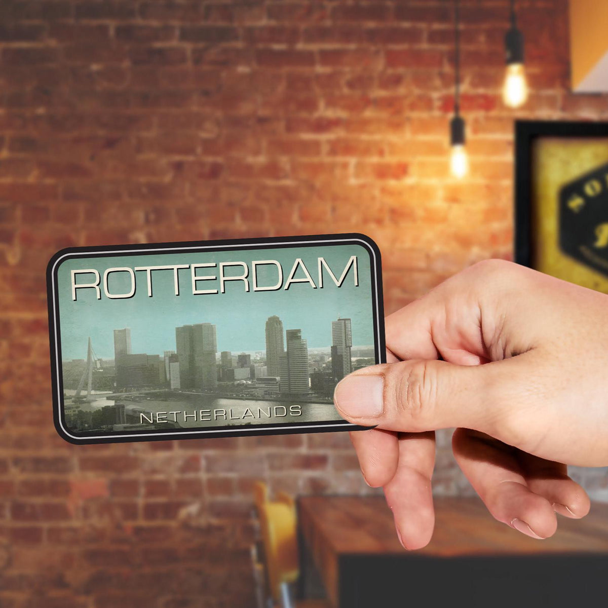 Rotterdam Travel Sticker: Vintage-Style Luggage Decal