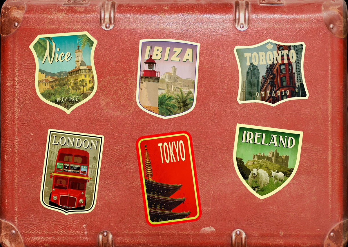 Ibiza Spain Travel Sticker: Vintage-Style Luggage Decal