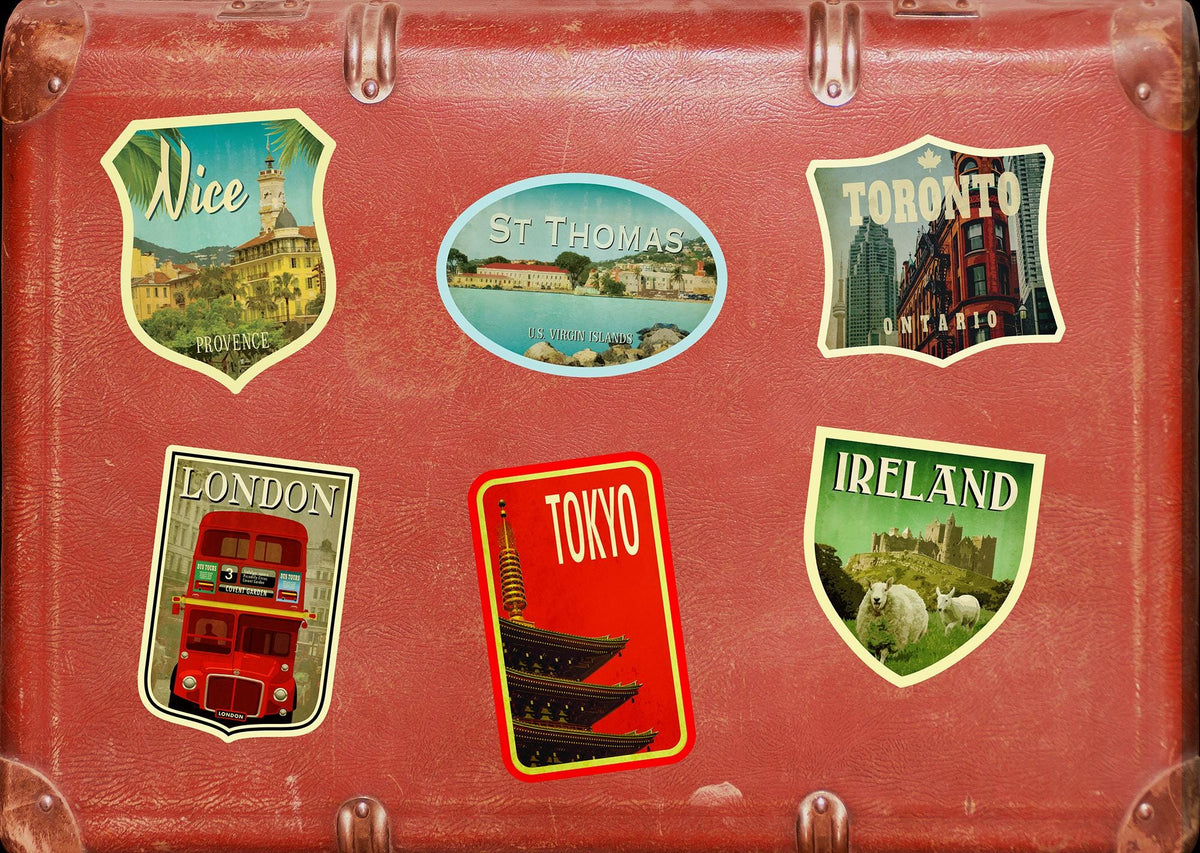 St Thomas Virgin Islands Travel Sticker: Vintage Suitcase Decal