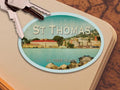 St Thomas Virgin Islands Travel Sticker: Vintage Suitcase Decal