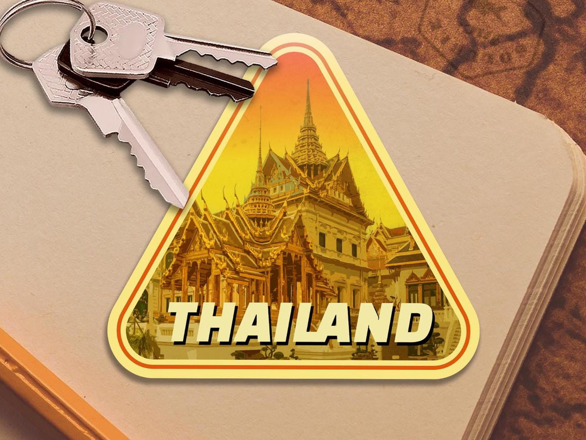 Thailand travel sticker, vintage style decal for suitcase, luggage, laptop or water bottle