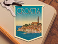 Croatia Travel Sticker: Vintage-Style Luggage Decal