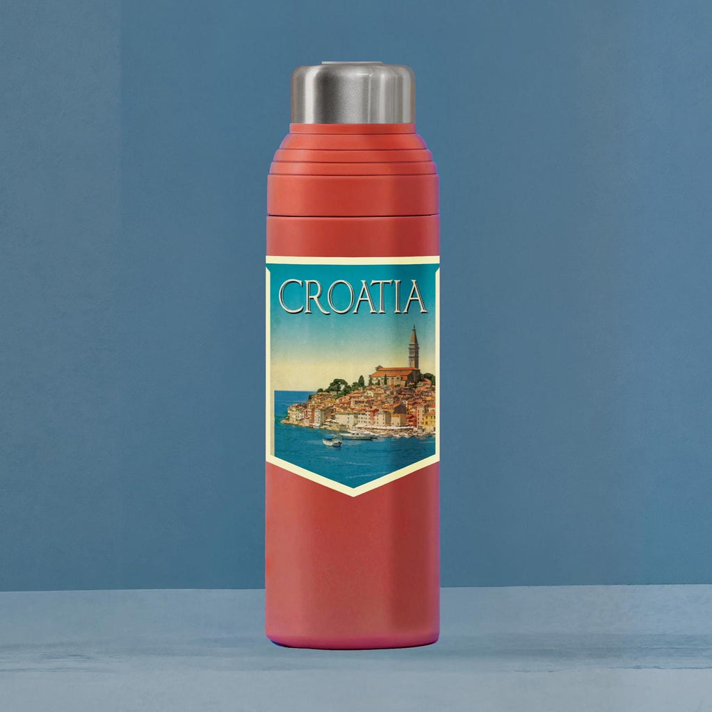 Croatia Travel Sticker: Vintage-Style Luggage Decal