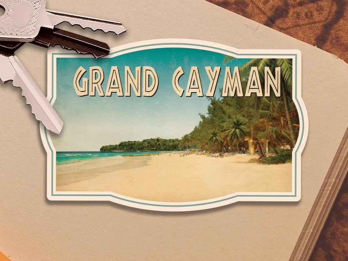Grand Cayman travel sticker, vintage style decal for suitcase, luggage, laptop or water bottle