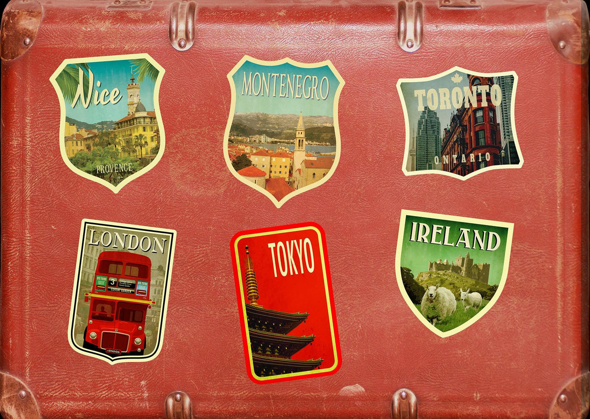 Montenegro Travel Sticker: Vintage style Luggage Decal