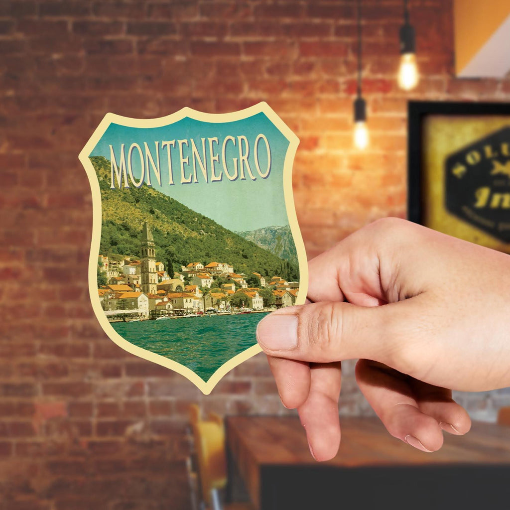 Montenegro Travel Sticker: Vintage style Luggage Decal