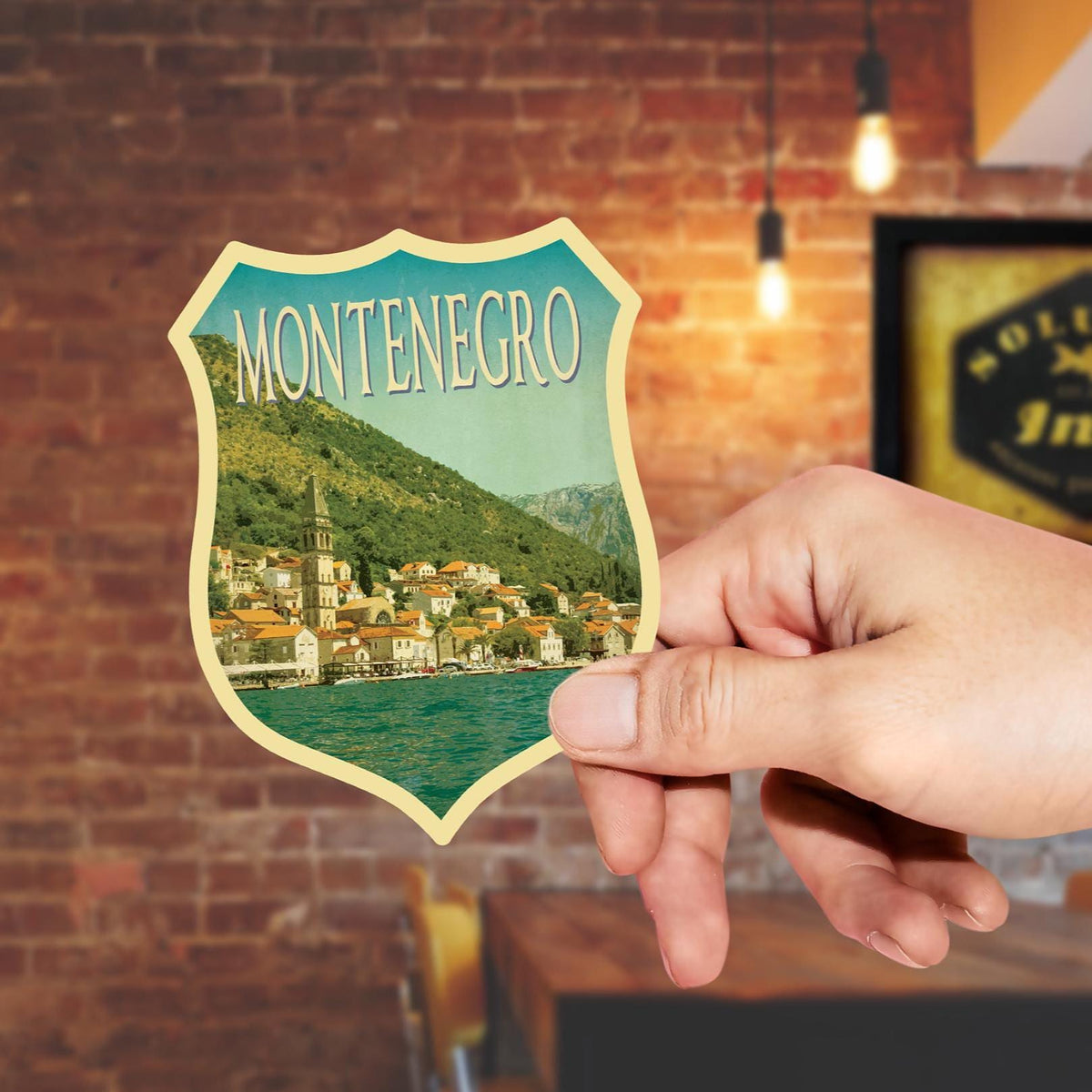 Montenegro Travel Sticker: Vintage style Luggage Decal