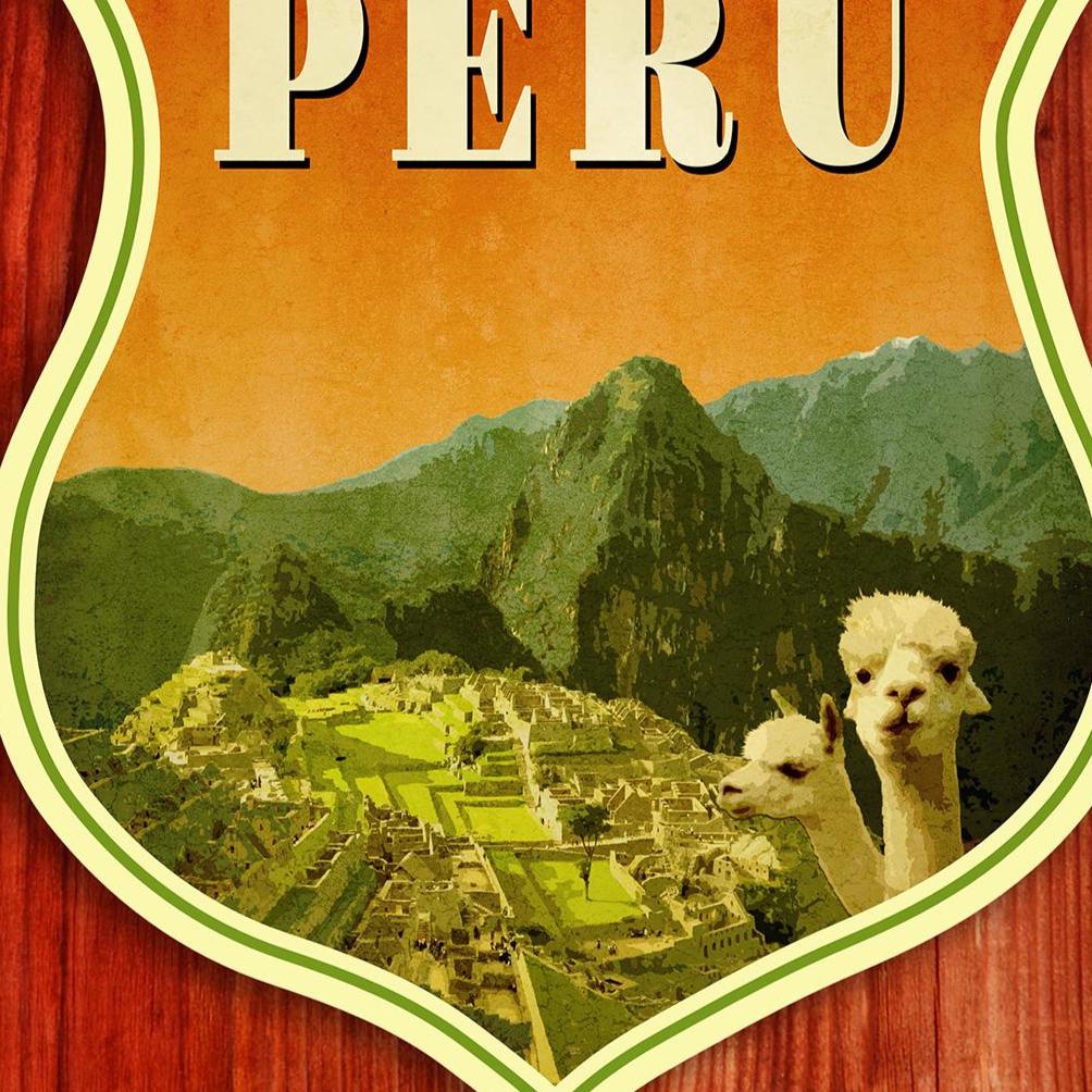 Peru travel sticker, vintage style decal for suitcase, luggage, laptop or water bottle