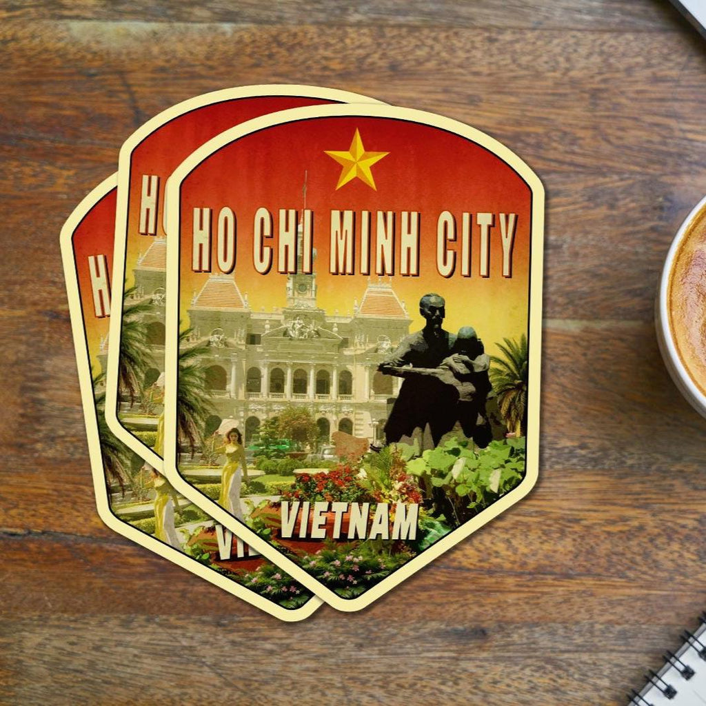 Ho Chi Minh City Travel Sticker: Vintage Vietnam Decal