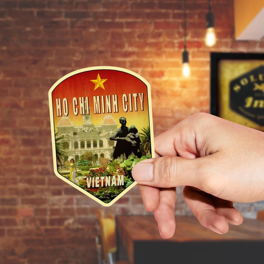 Ho Chi Minh City Travel Sticker: Vintage Vietnam Decal