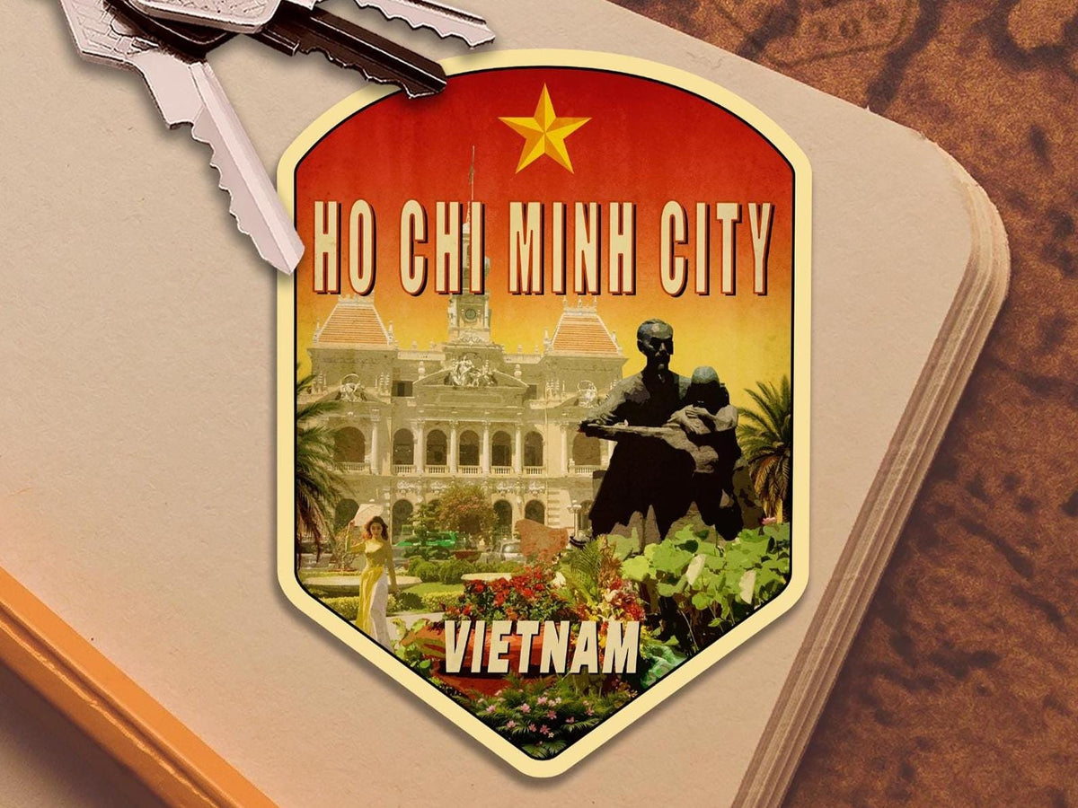 Ho Chi Minh City Travel Sticker: Vintage Vietnam Decal