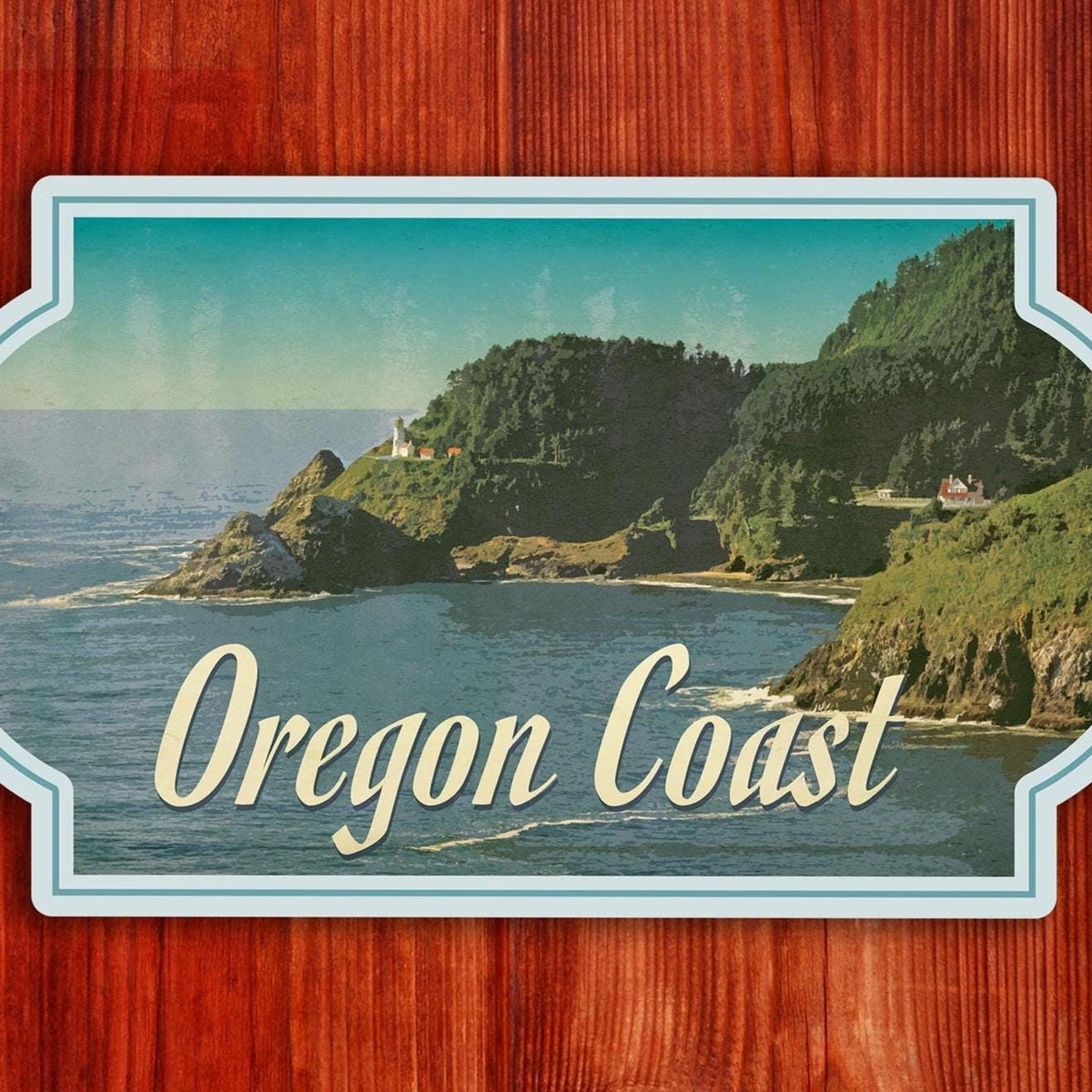 Oregon Coast travel sticker, vintage style decal for suitcase, luggage, laptop or water bottle