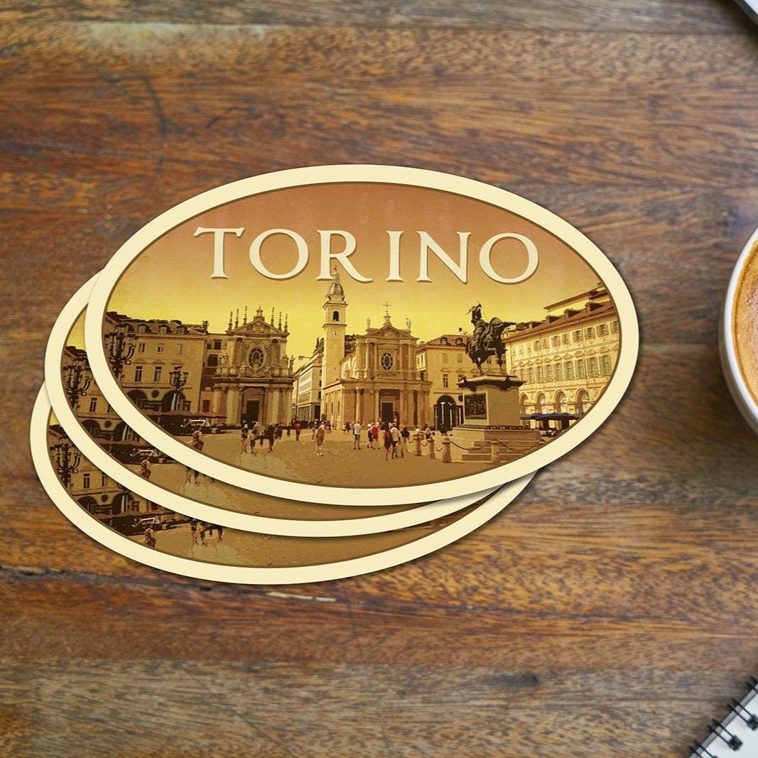 Torino Italy Travel Sticker: Vintage-Style Luggage Decal