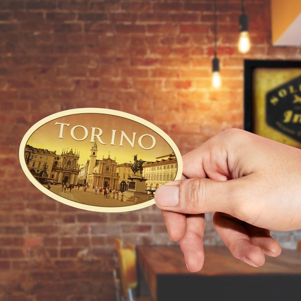 Torino Italy Travel Sticker: Vintage-Style Luggage Decal