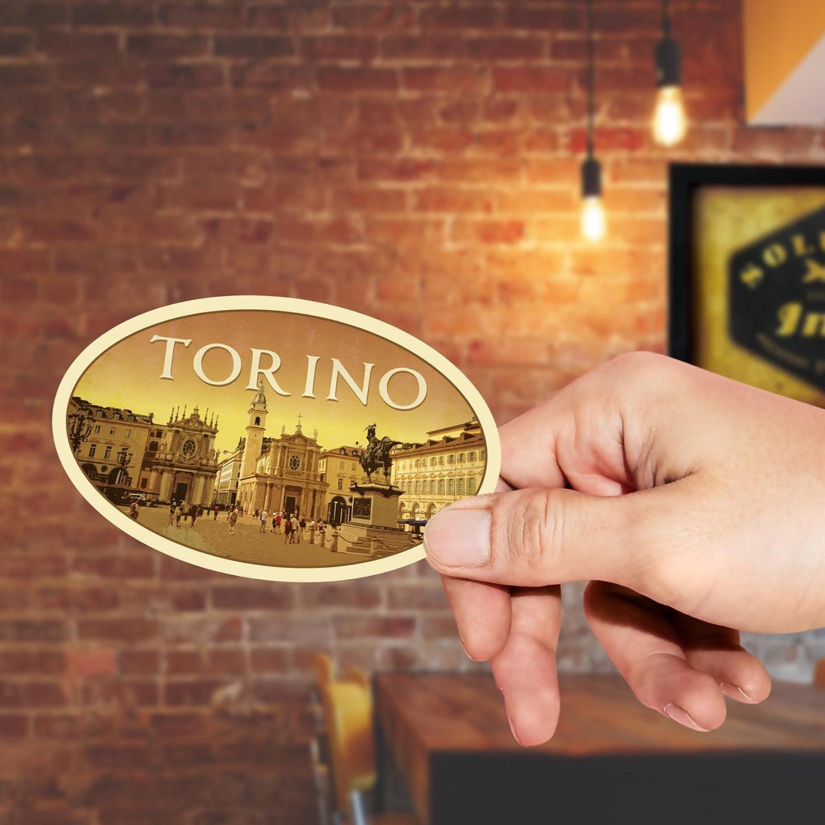 Torino Italy Travel Sticker: Vintage-Style Luggage Decal