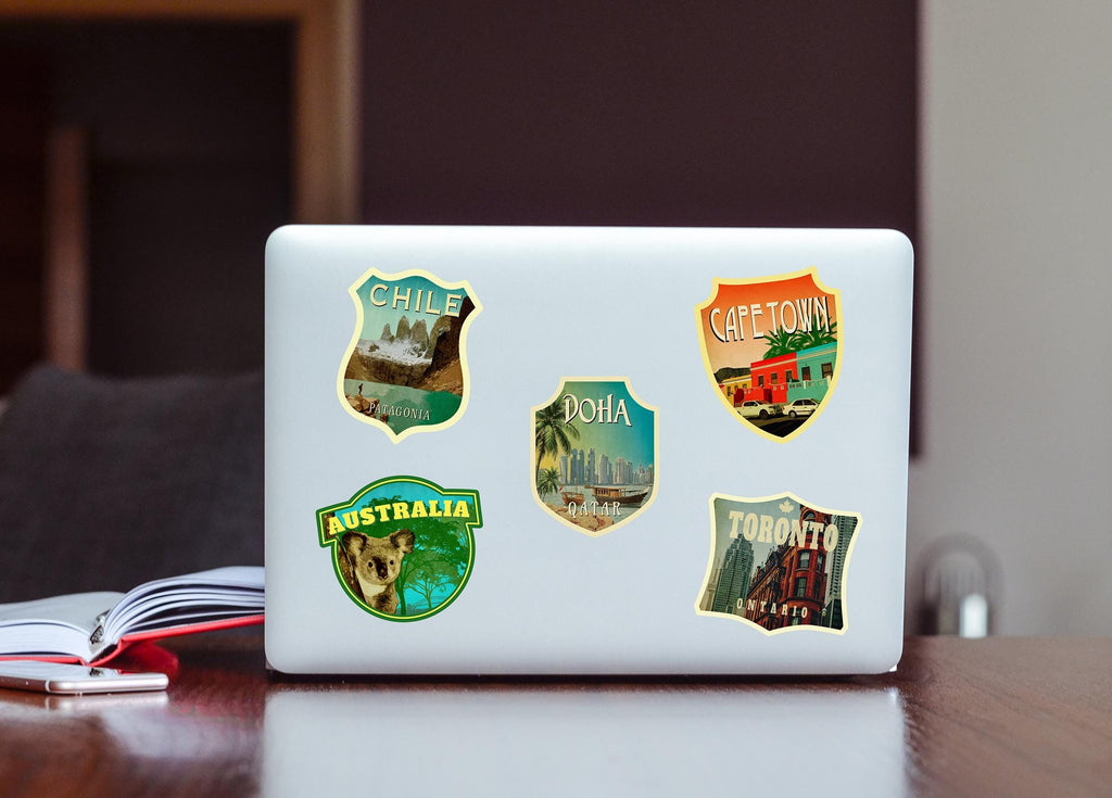 Doha travel sticker, vintage style decal for suitcase, luggage, laptop or water bottle