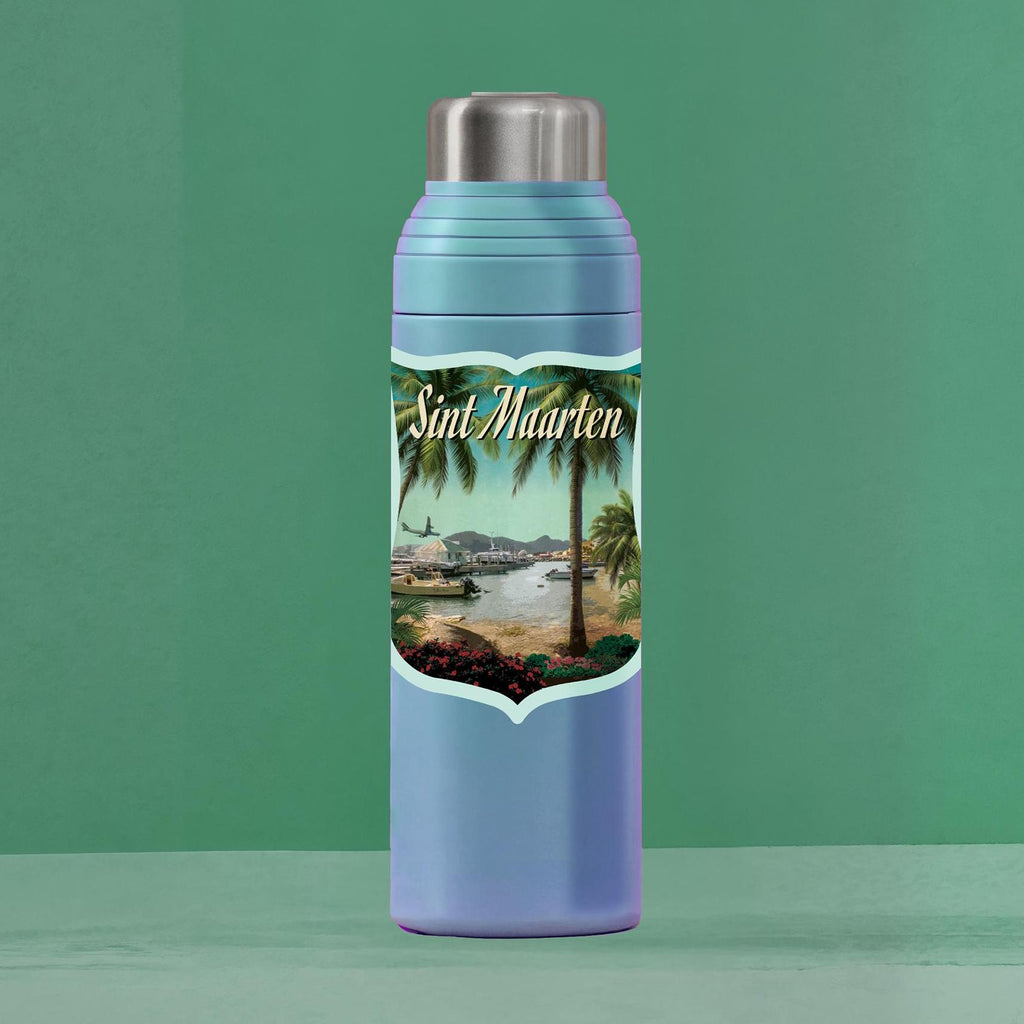 St Martin travel sticker, vintage style decal for suitcase, luggage, laptop or water bottle